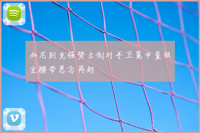 加尼别克强势击倒对手卫冕中量级金腰带悬念再起